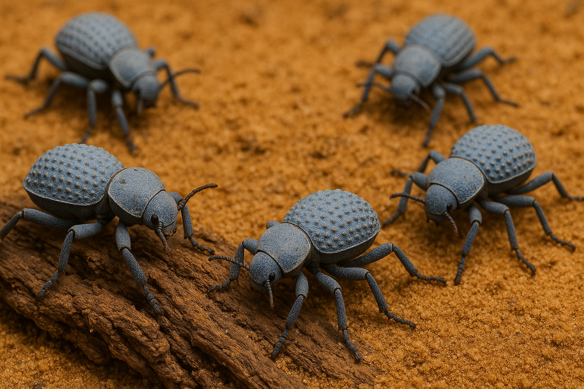 1 Count Blue Death Feigning Beetle Asbolus Verrucosus Heart Leaf 1-count-blue-death-feigning-beetle-asbolus-verrucosus-heart-leaf