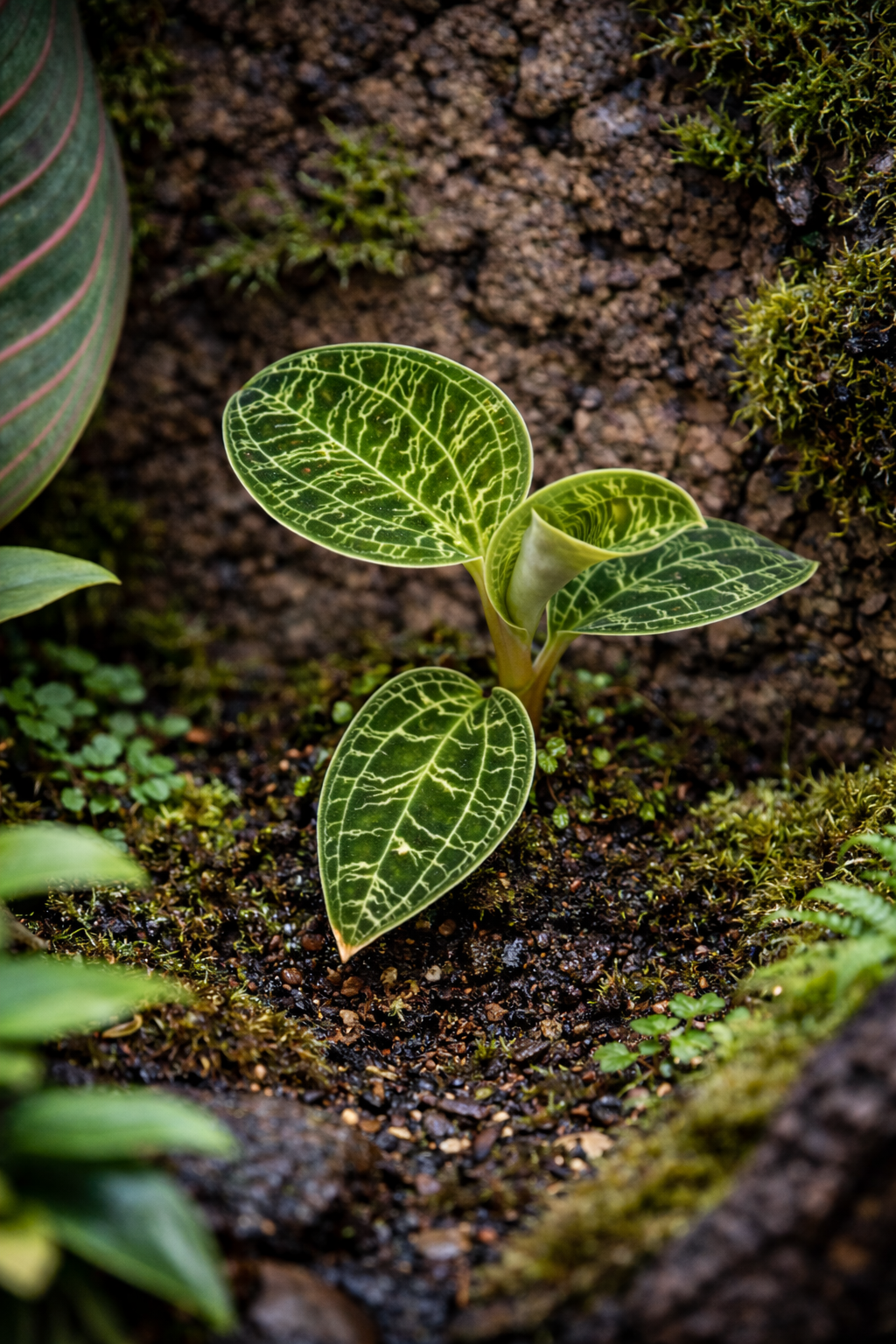 Macodes petola (Lightning Jewel Orchid)
